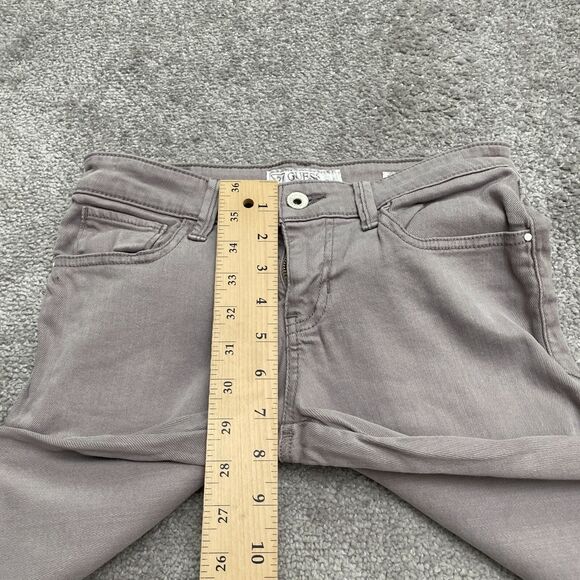 Guess Power Skinny Denim Jeans Womens 27 Gray Low Rise Stretch Casual 26x28 - Picture 9 of 16